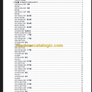 LIUGONG CLG TC500 TRUCK CRANE PARTS MANUAL