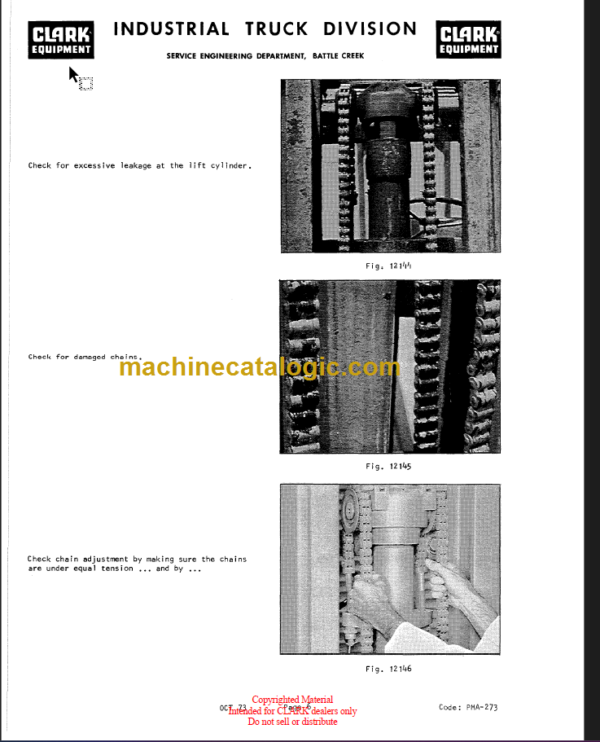 CLARK C500 355 Planned Maint & Adj Manuals