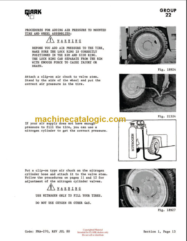 CLARK PMA-441 Y235 LPG LOT 3250 PLANNED MAINTENANCE