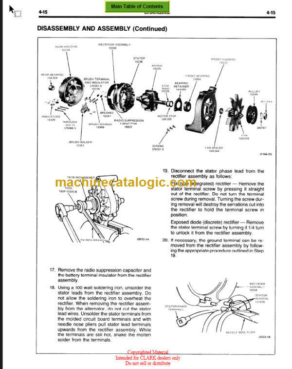 CLARK GPH DPH 50 60 70 75 SERVICE MANUAL