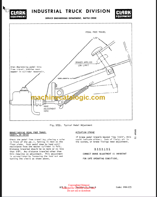 CLARK C500 355 Planned Maint & Adj Manuals