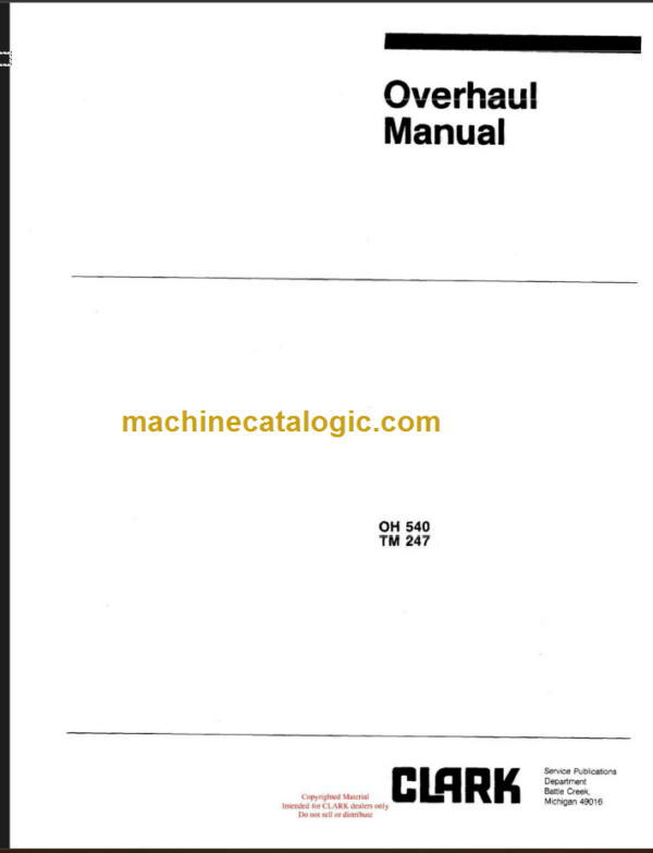 CLARK TM 247 (OH-540) Overhaul Manual