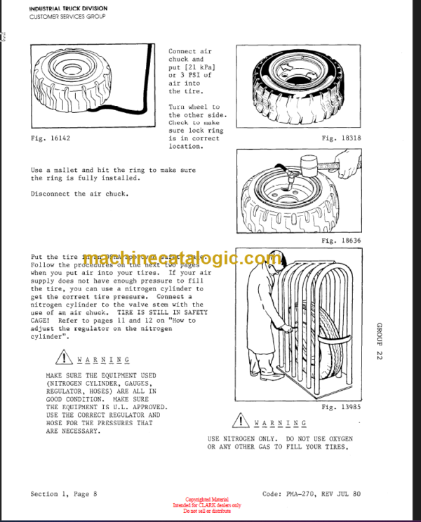 CLARK C500 355LPG Planned Maint & Adj Manuals