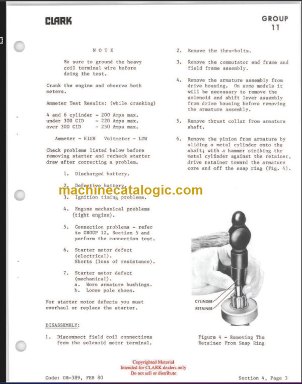 CLARK C500 Y160-S230 - Y1625 (OH-354D) Overhaul Manual