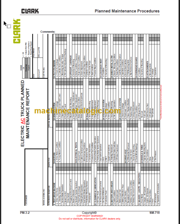 CLARK ESX12 25 SERVICE MANUAL