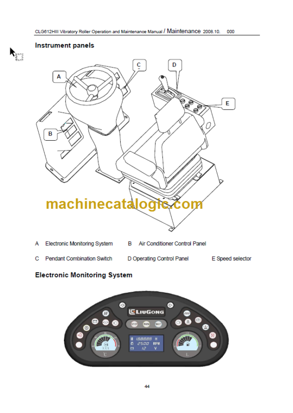 CLG612HIII OPERATION MANUAL