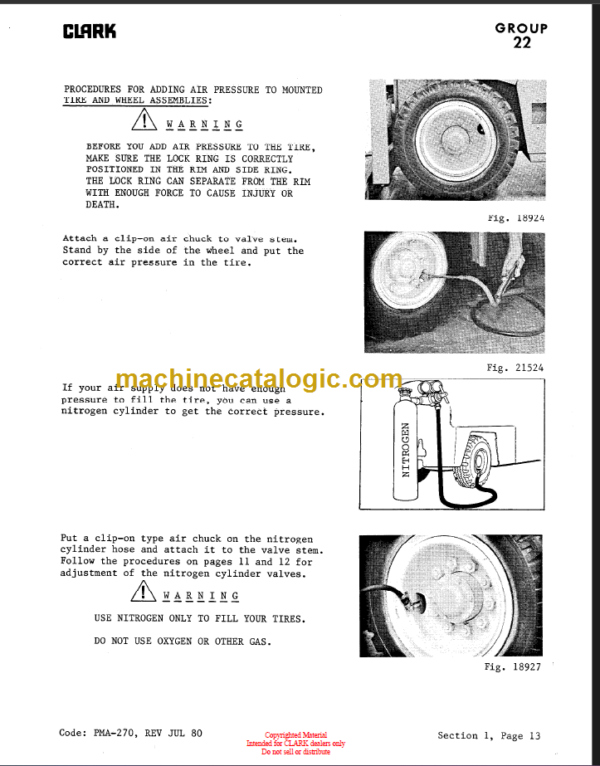 CLARK C500 355LPG Planned Maint & Adj Manuals