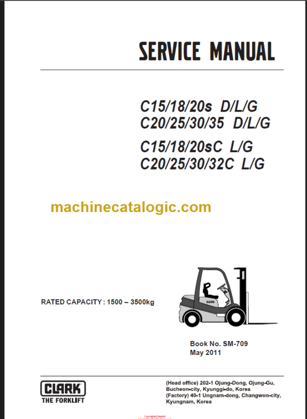 CLARK C15 18 20S C20 25 30 SERVICE MANUAL