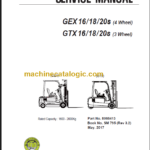 CLARK GEX (4 Wheel) GTX 16 18 20s SERVICE MANUAL