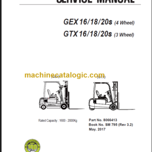 CLARK GEX (4 Wheel) GTX 16 18 20s SERVICE MANUAL