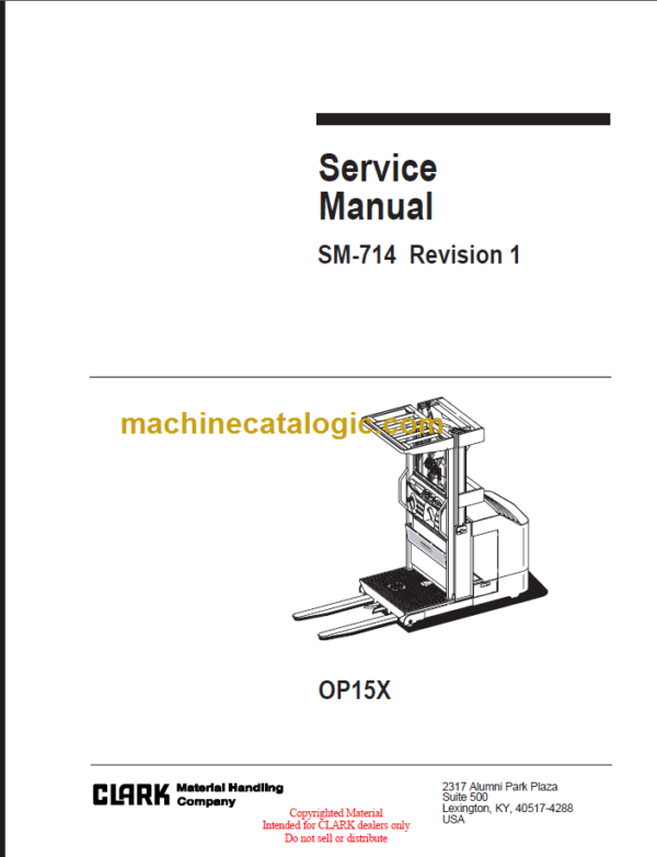 CLARK OPX15X SERVICE MANUAL