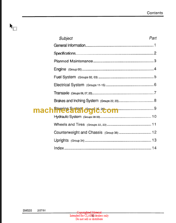 CLARK 520R GCS GPS SERVICE MANUAL REV2