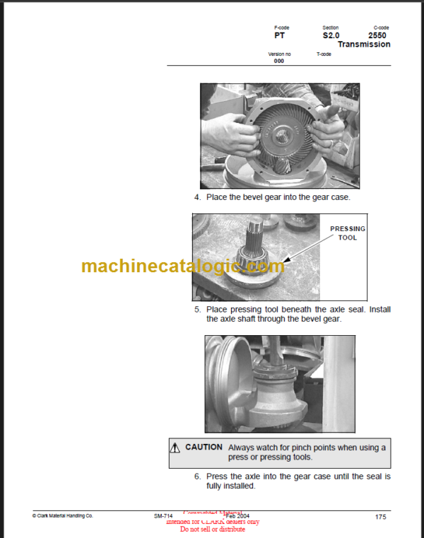 CLARK OPX15X SERVICE MANUAL