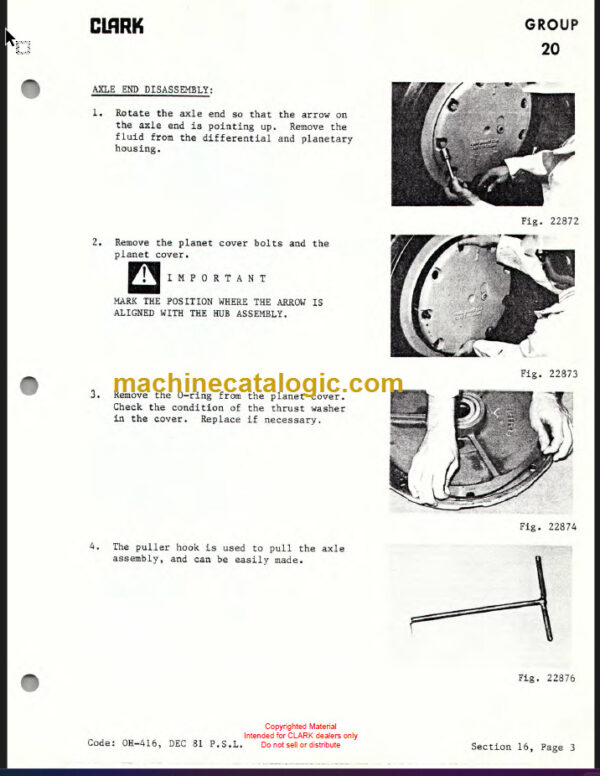 CLARK C500 Y800 OVERHAUL MANUAL