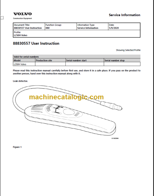 Volvo L250H Wheel Loader Service Repair Manual