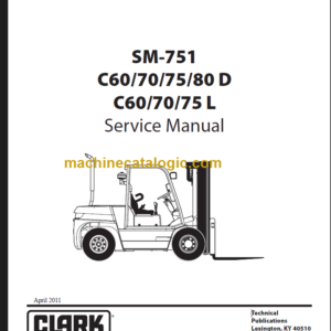 CLARK C60 70 75 80 D L SERVICE MANUAL