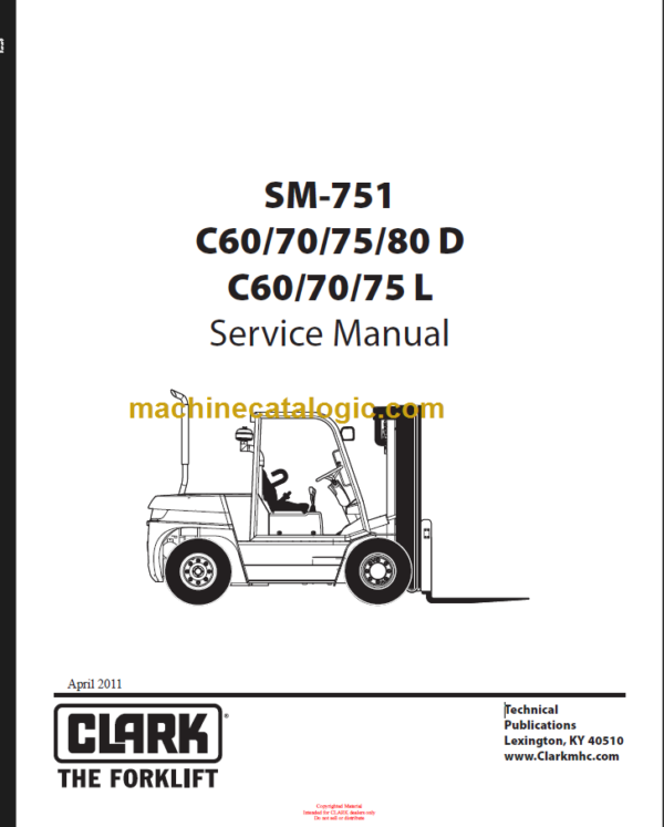 CLARK C60 70 75 80 D L SERVICE MANUAL