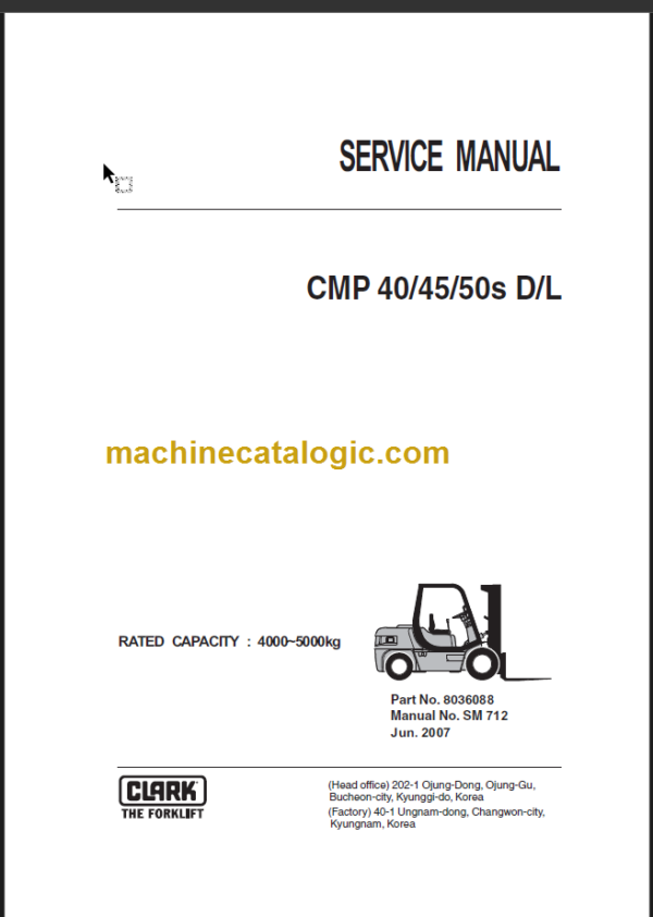 CLARK CMP 40 45 50s D L SERVICE MANUAL