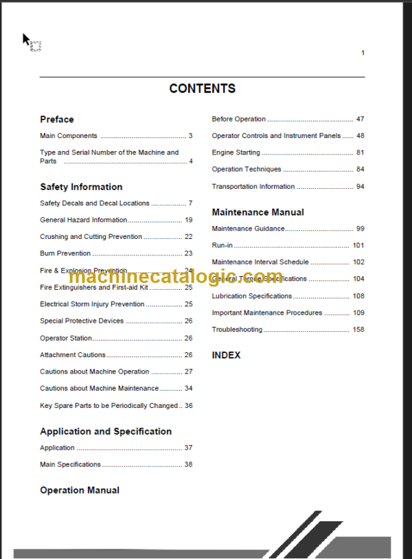 CLG915D III-E OPERATION MANUAL