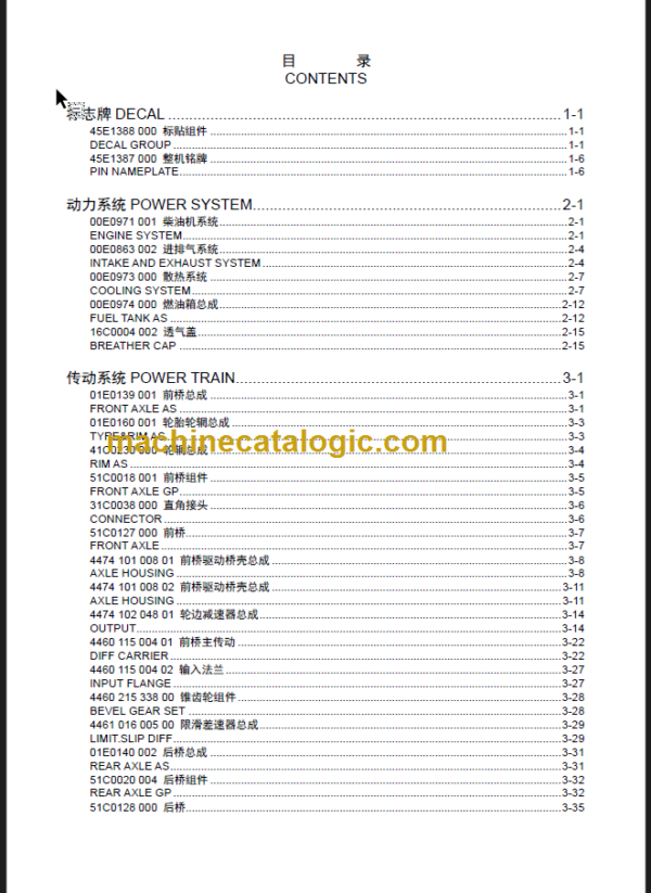 CLG 856 IV PARTS CATALOG