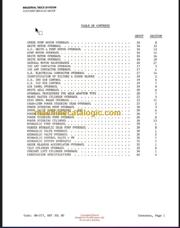 CLARK EC-60 80 (OH-377) Overhaul Manual