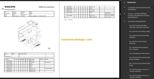 Volvo SD45D Soil Compactor Parts Manual