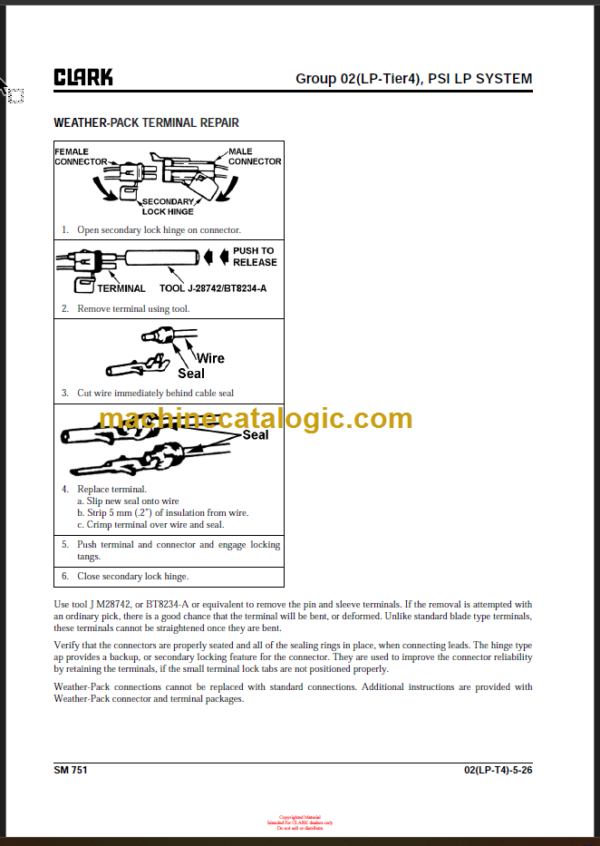 CLARK C60 70 75 80 D L SERVICE MANUAL