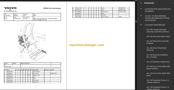 Volvo SD45D Soil Compactor Parts Manual