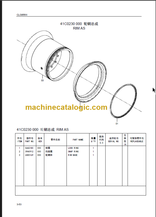 CLG856III PARTS MANUAL