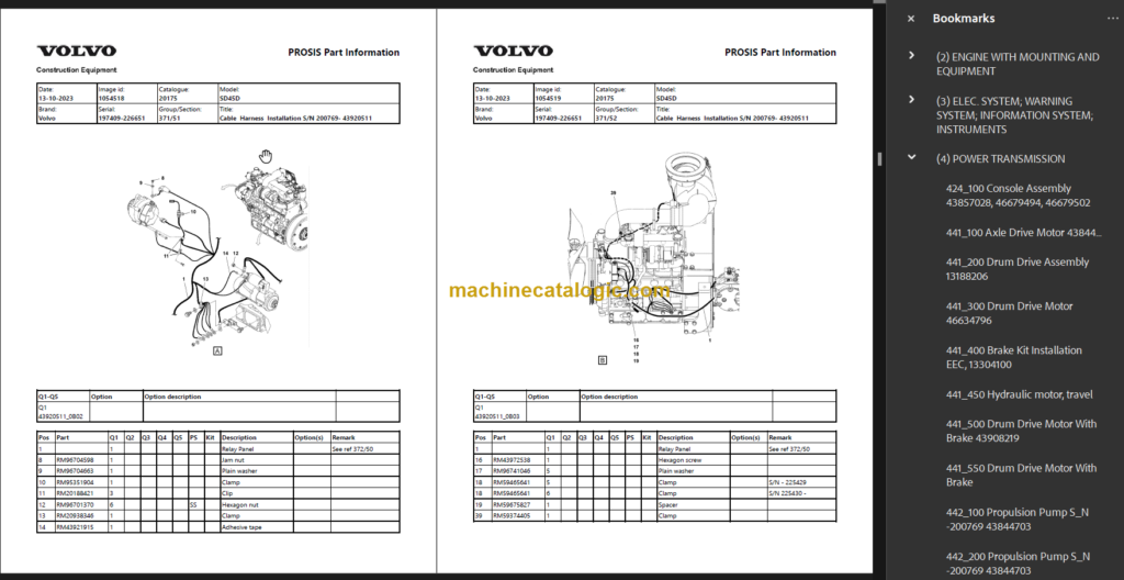 Volvo SD45D Parts Manual PDF – Machine Catalogic