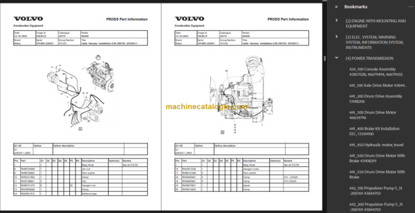 Volvo SD45D Soil Compactor Parts Manual