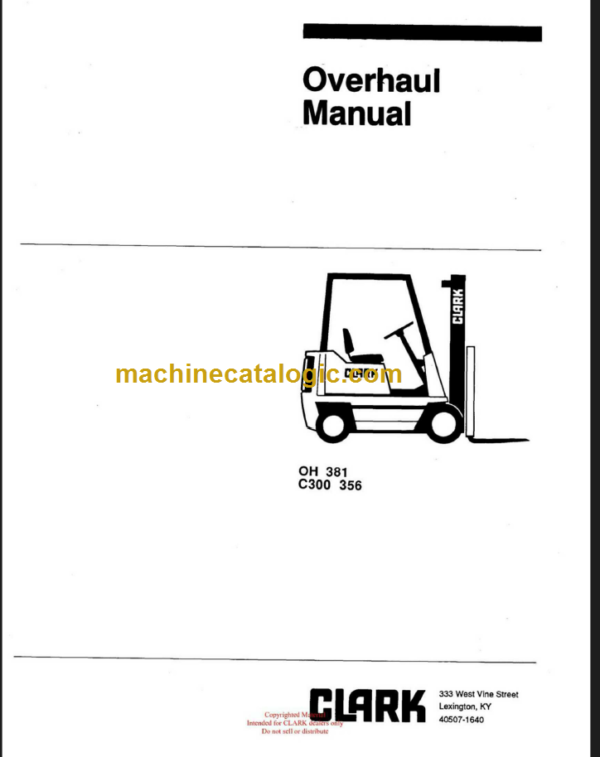 CLARK C300 356 (OH-381) Overhaul Manual