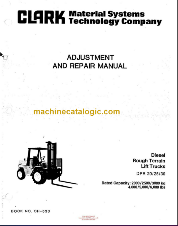 CLARK DPR 20 25 30 (OH-533) Overhaul Manual