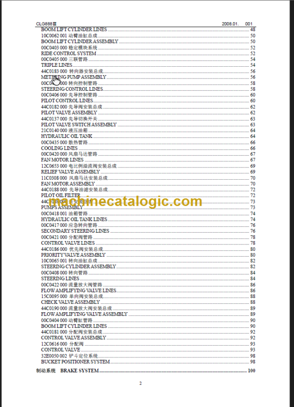 CLG888 III PARTS CATALOG