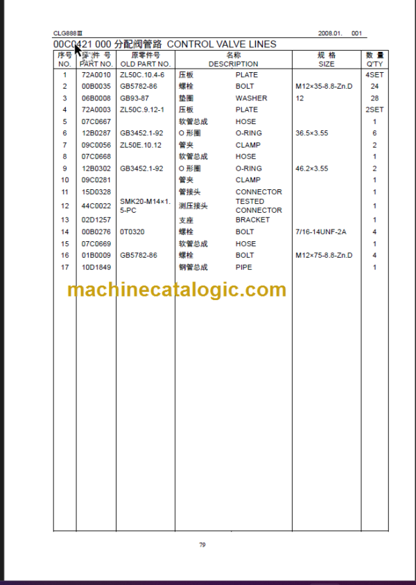 CLG888 III PARTS CATALOG