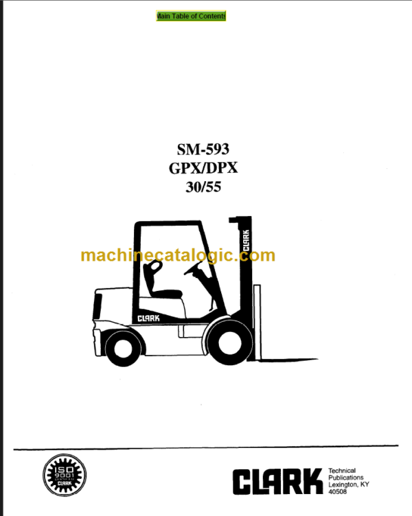 CLARK GPX DPX 30 35 40 50 55 SERVICE MANUAL