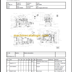 Volvo ABG7820B Tracked Paver Parts Catalog Manual