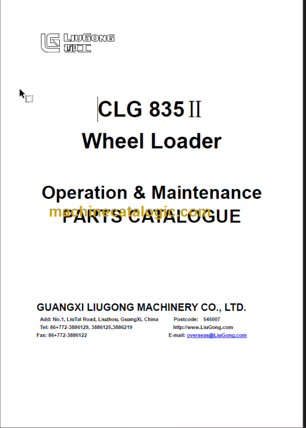 CLG 835 II OPERATION MANUAL