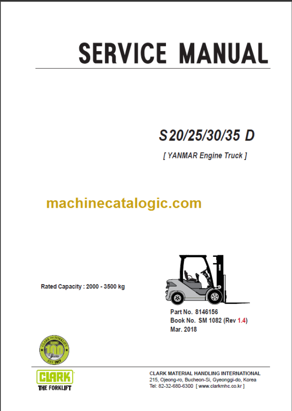 CLARK S20 25 30 35D SERVICE MANUAL