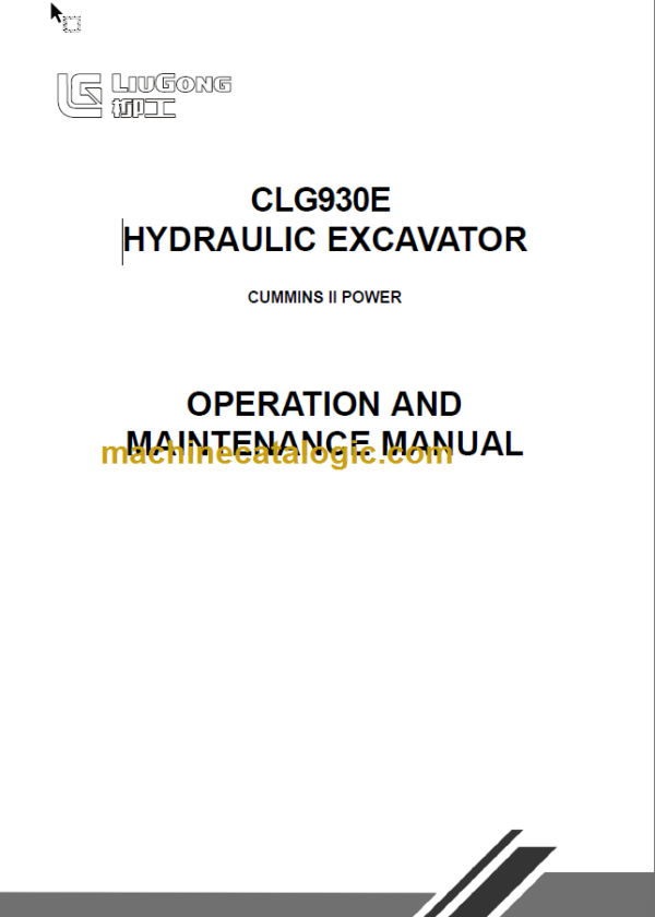 CLG930E-II OPERATION MANUAL