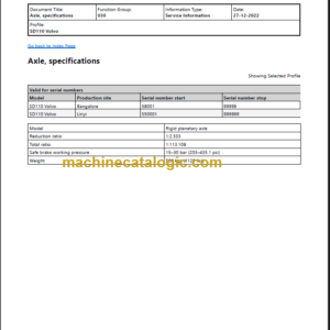 VOLVO SD110 SOIL COMPACTOR SERVICE REPAIR MANUAL