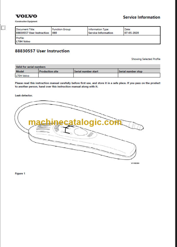 VOLVO L70H WHEEL LOADERS SERVICE REPAIR MANUAL