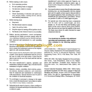 CLARK CMP50 60 70 SERVICE MANUAL