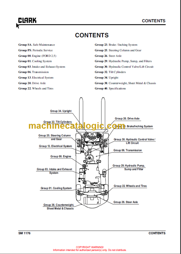 CLARK S20 25 30 35L G S20 25 30 32C L G SERVICE MANUAL