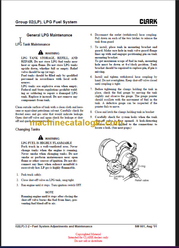 CLARK C15-33 DLG C15 32C L G SERVICE MANUAL