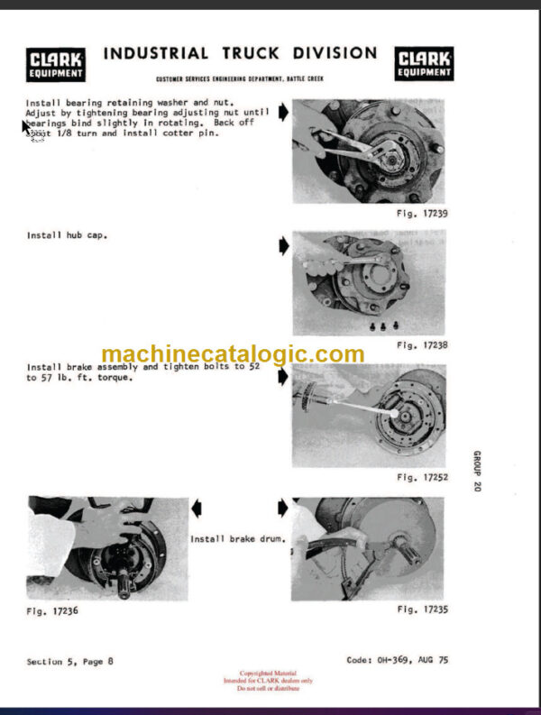 CLARK C500 (Y) 20 25 S30 (OH-367) OVERHAUL MANUAL