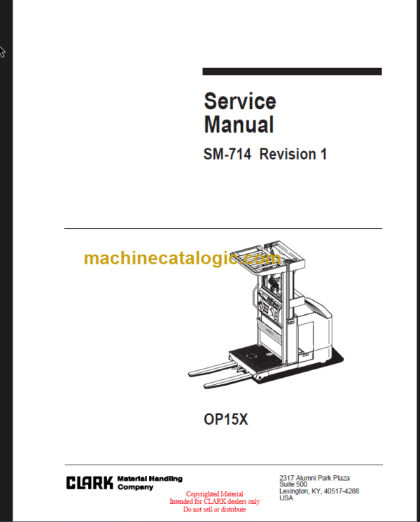 CLARK OP15X SERVICE MANUAL