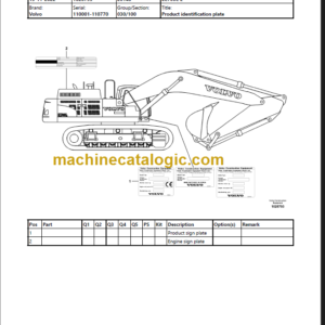 VOLVO EC700CL EXCAVATOR PARTS MANUAL