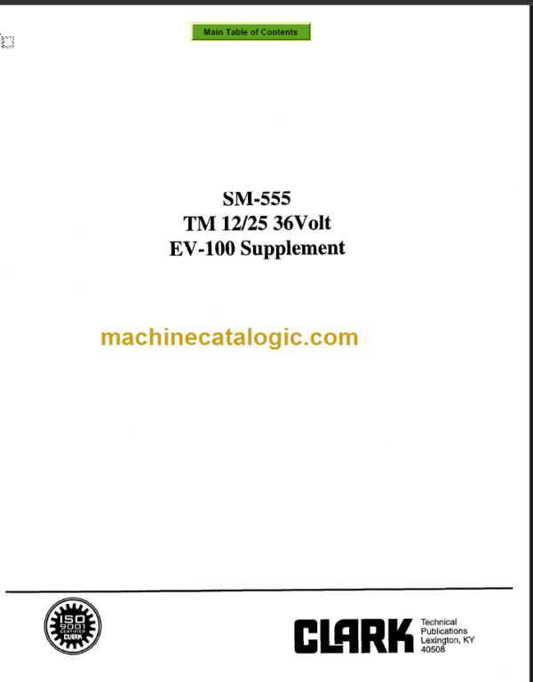 CLARK TM 12 25 36 EV100 SERVICE MANUAL