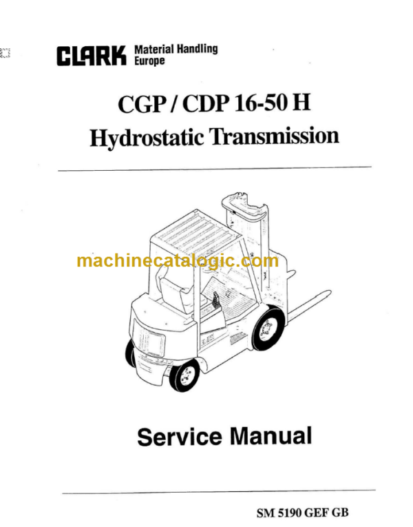 CLARK CGP CDP 16 50H Hydrostatic SERVICE MANUAL